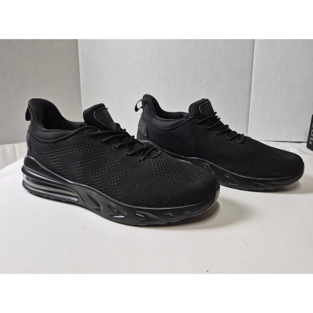 Larnmern Work Mens Slip Resistant Black Knit Sneakers LCA21107SWR Size 10.5